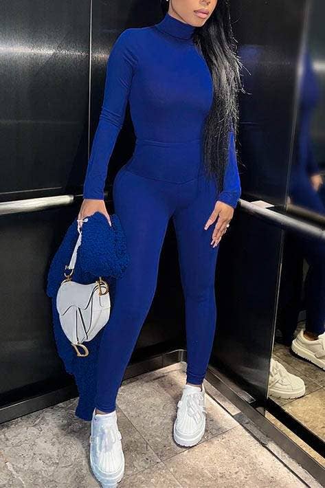 After Hours Turtleneck Legging Set – Blue ✨