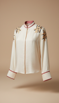 Porcelain silk blend blouse