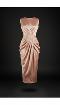 Blush Silk Sculpted Midi Dress