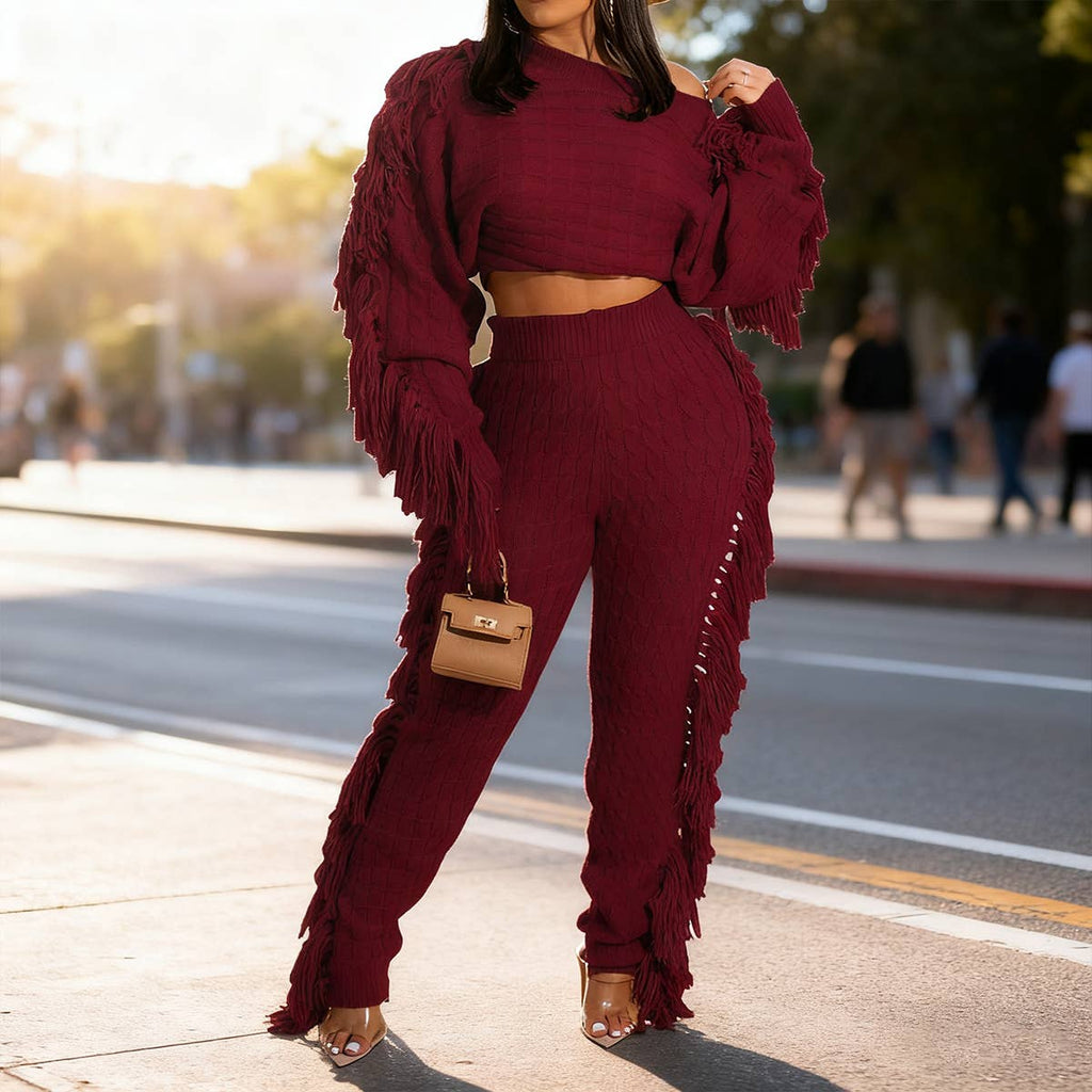 Luxe Fringe Knit Set