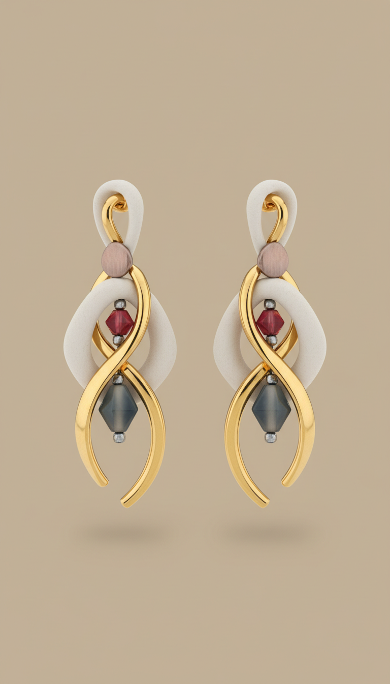Gold accent sculptural earrings