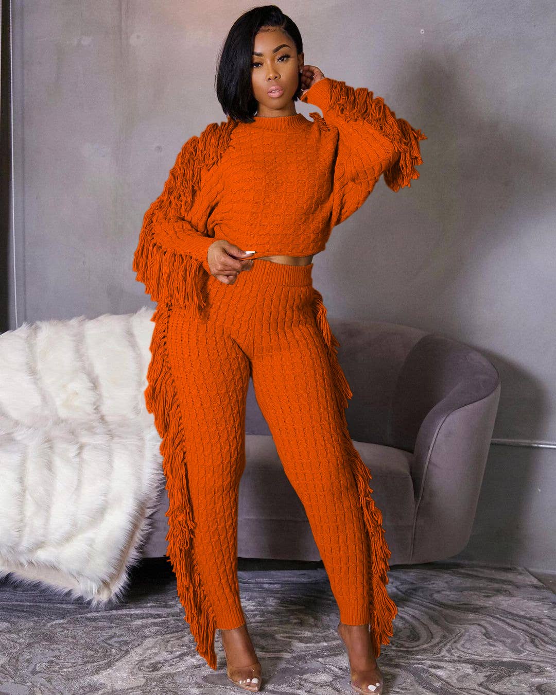 Luxe Fringe Knit Set