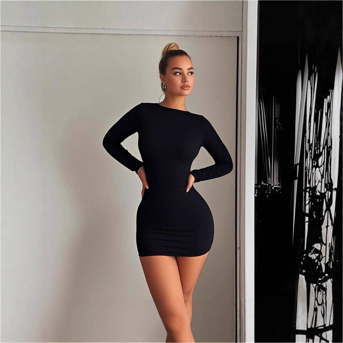 Midnight Muse Backless Mini Dress ✨