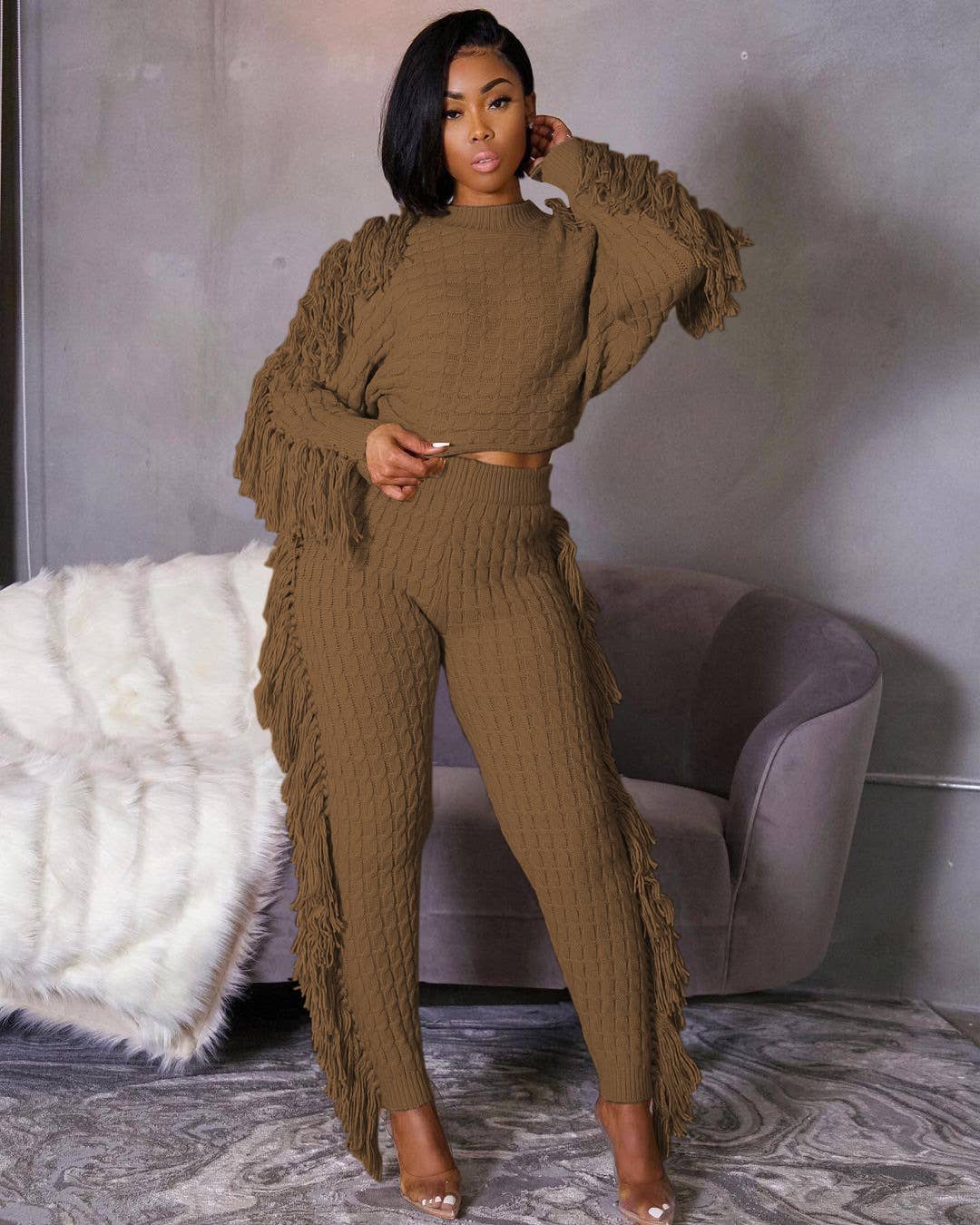 Luxe Fringe Knit Set