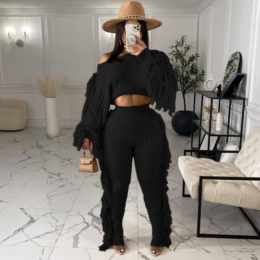 Luxe Fringe Knit Set