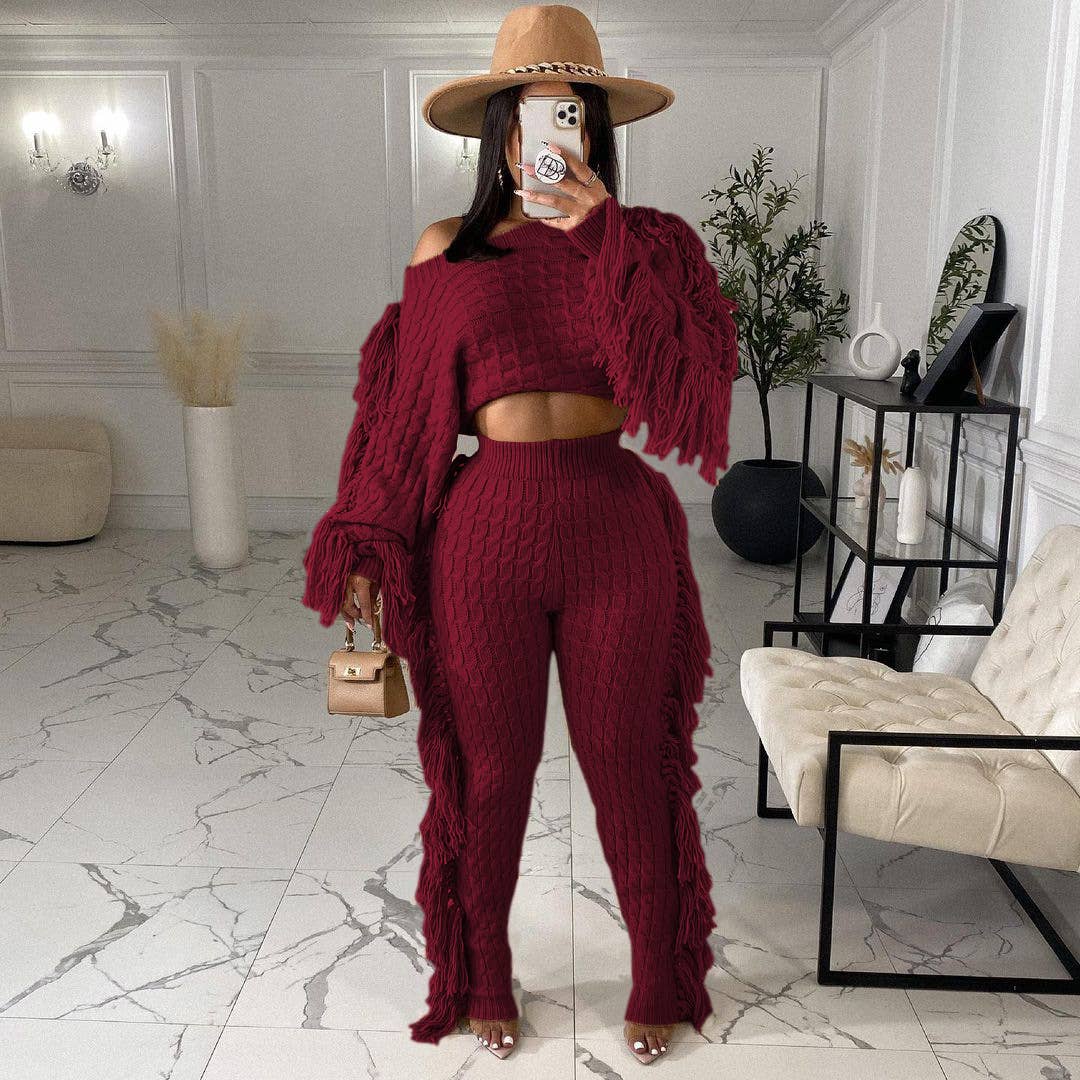 Luxe Fringe Knit Set